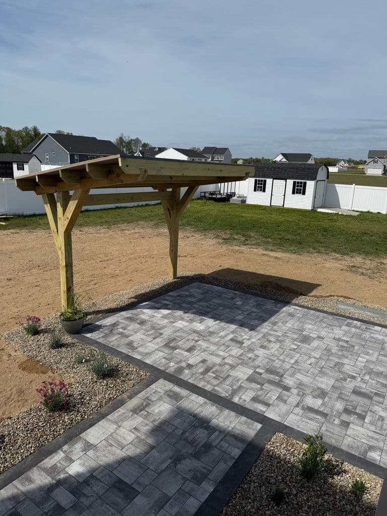 Gallery photos for Milford Backyard Patio and Pergola Installation: Image #1